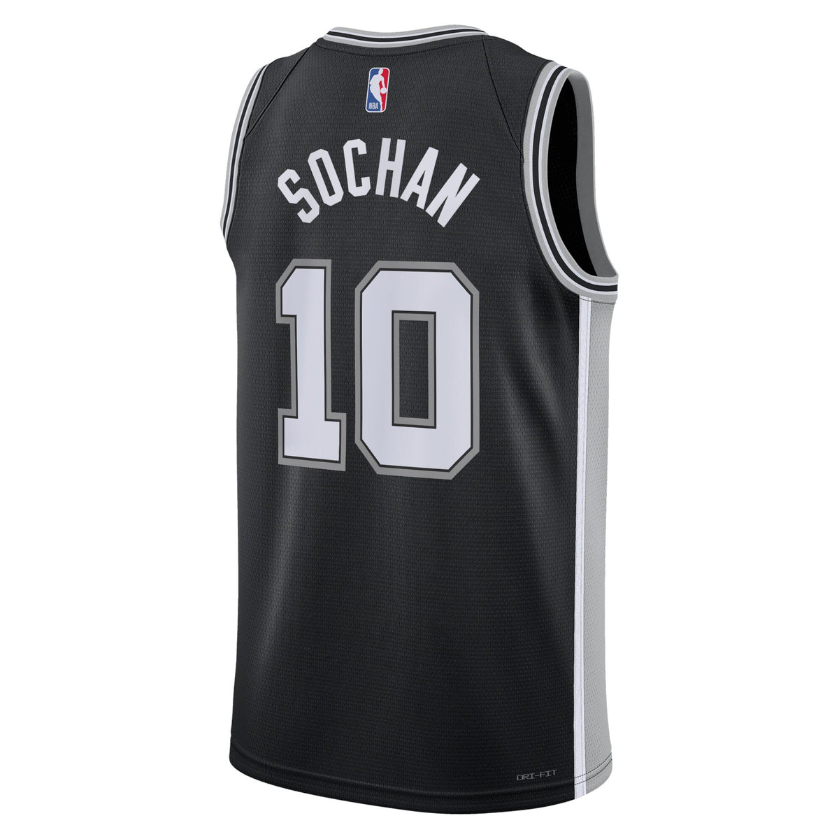 San Antonio Spurs Nike Icon Edition Swingman Jersey - Black - Jeremy Sochan - Unisex