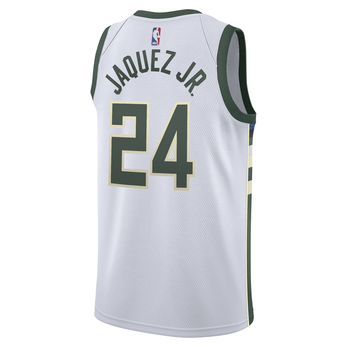 Milwaukee Bucks Nike Association Edition Swingman Jersey - White - Jaime Jaquez Jr. - Youth