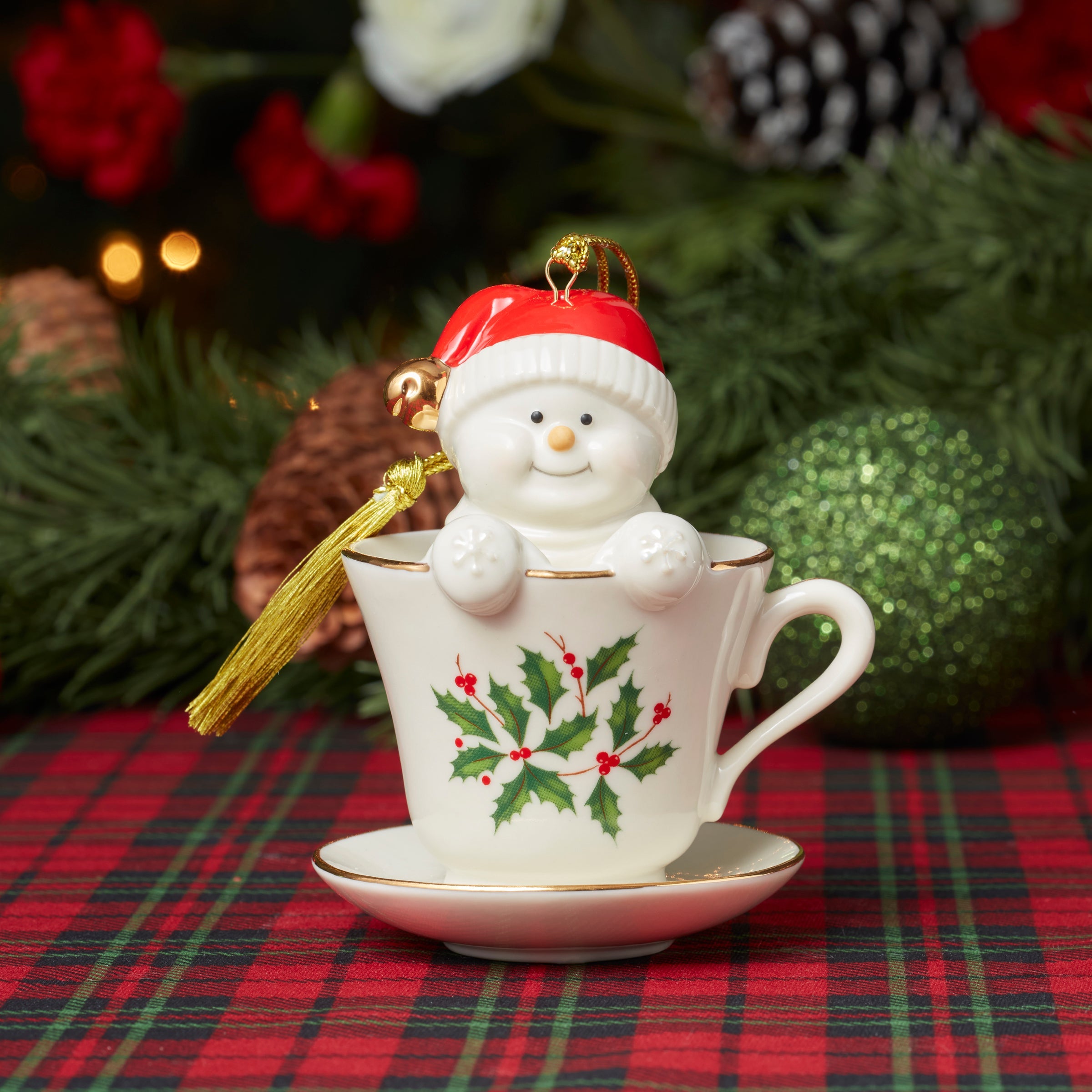 Coffee Tea & Me Snowman Ornament