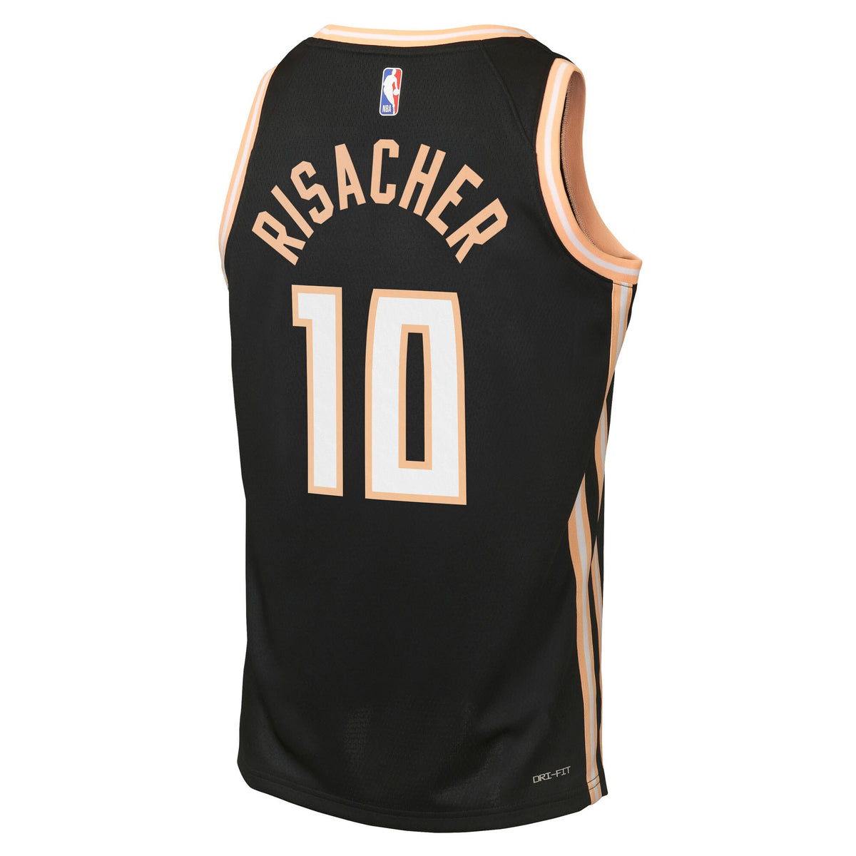 Atlanta Hawks Nike 2025/26 City Edition Swingman Jersey - Black - Zaccharie Risacher - Youth