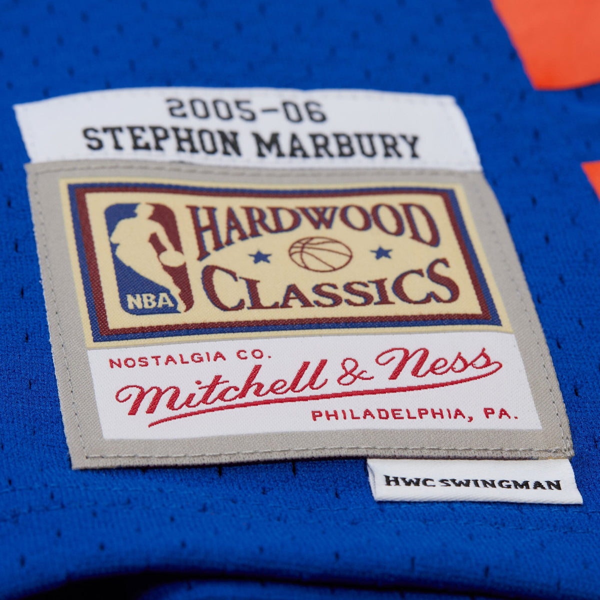 Men's Mitchell & Ness Stephon Marbury Blue New York Knicks 2005/06 Hardwood Classics Swingman Jersey